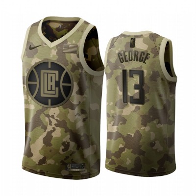 Nike Los Angeles Clippers #13 Paul George 2019 Salute to Service Desert Camo NBA Jersey Men's